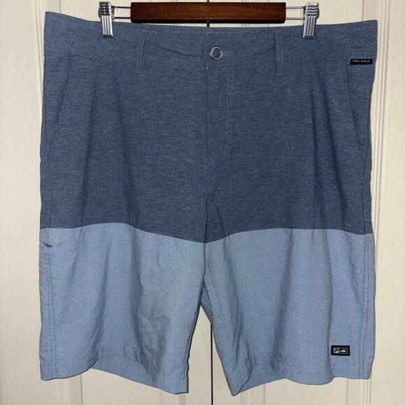 Pelagic Shorts Men’s 38” Waist Blue Gray Polyester Elastane Blend - Picture 1 of 12
